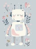 Plakat 13x18cm Wzory dla Dzieci, Dziewczynki Do Pokoju - Roboś
