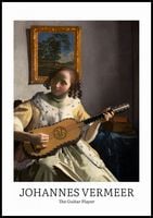 Plakat 70x100cm Design Guitar Player, Vermeer Vintage do Salonu