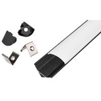 PROFIL LED MASTERLED KĄTOWY ALUMINIUM 2M CZARNY KLOSZ MLECZNY