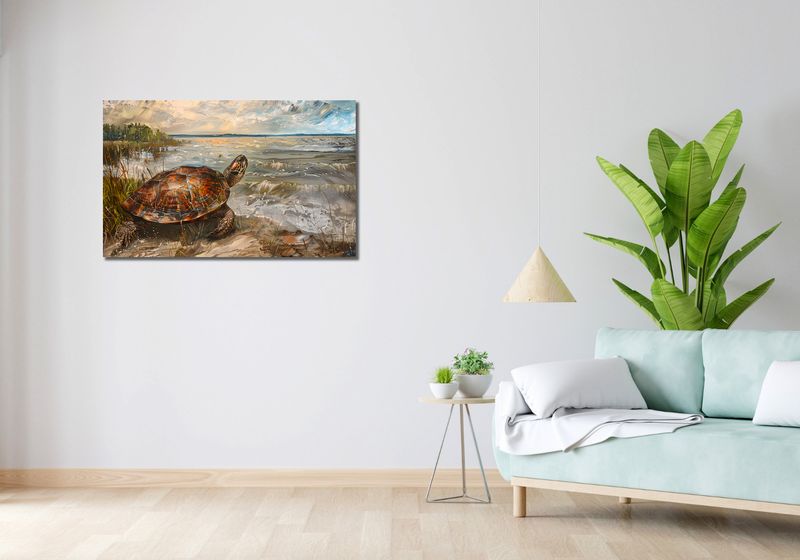 Obraz 100x60cm Nadmorski Żółw zdjęcie 2