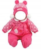 różowe BABY ubranko BORN dla lalki BOBAS sukienka PAJACYK czapka BUCIKI 403