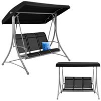 huśtawka ogrodowa 3-osobowa wolnostojąca bujana stalowa 196 cm z daszkiem