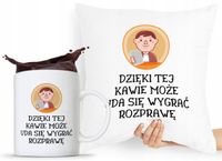 Zestaw Poduszka + Kubek Prezent Dla Prawnika Z Nadrukiem Ze Zdjęciem