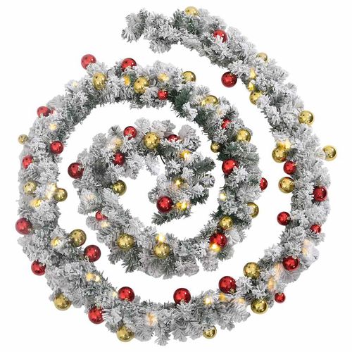 Świąteczna girlanda z bombkami i światłami LED, zielona, 10 m na Arena.pl