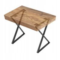 2x Kadax Nogi Do Stołu Metalowe Biurko Loft "X" Czarne Industrial 60X77 cm