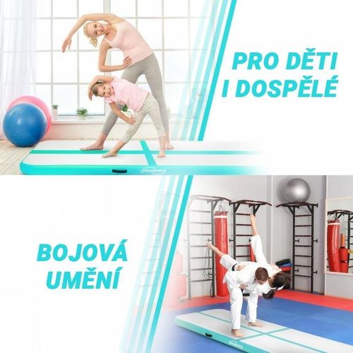 Dmuchana mata Physionics Airtrack, 3 m, zielona na Arena.pl