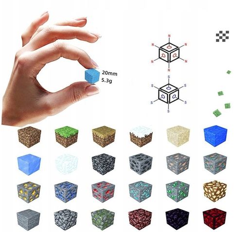 KLOCKI MAGNETYCZNE KLOCKI SZEŚCIANY 200 KLOCKÓW + 4 LUDZIKI KLOCKI PIKSELE na Arena.pl