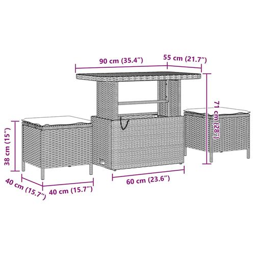 Zestaw Sof na Ogród z poduszką 13 pcs Czarny 90 x 55 x 71 cm na Arena.pl