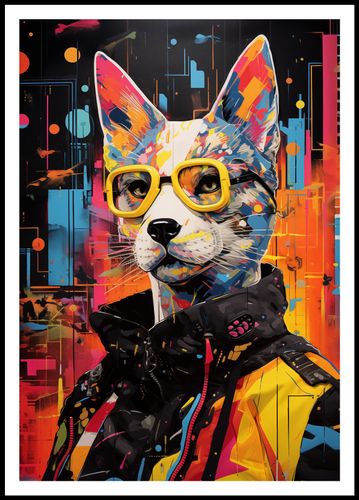 Plakat 68x98cm Kot w Miejskim Stylu na Arena.pl