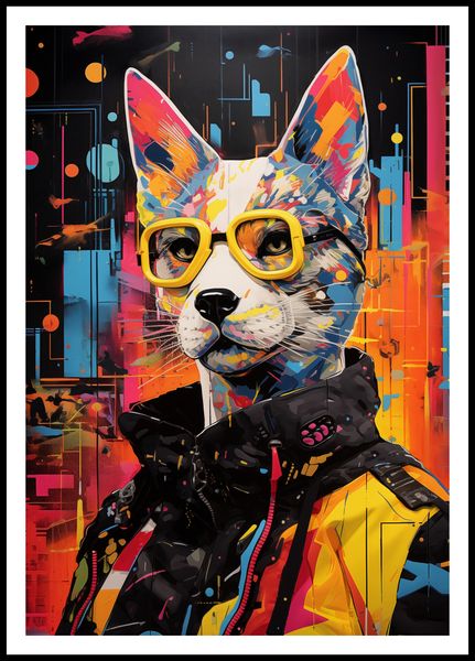 Plakat 68x98cm Kot w Miejskim Stylu zdjęcie 3