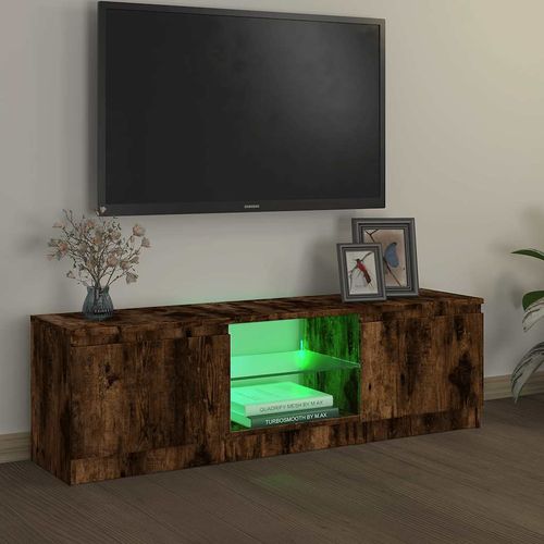 Szafka pod TV z LED, przydymiony dąb, 120x30x36 cm na Arena.pl