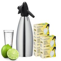 SYFON DO WODY SODOWEJ GAZOWANEJ NIERDZEWNY 1L + 50 NABOI CO2 KAYSER 3801PL