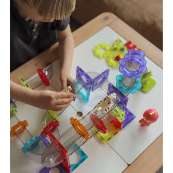 WOOPIE Klocki Magnetyczne Tor Kulkowy Zwierzęcy Raj 104 el. zdjęcie 4