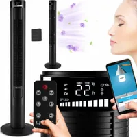 Cichy Wentylator kolumnowy Wiatrak podłogowy stojący Yoer WiFi +Jony +AROMA