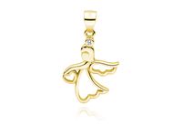 Pozłacany srebrny wisior wisiorek anioł aniołek angel biała cyrkonia srebro 925 Z1713CG