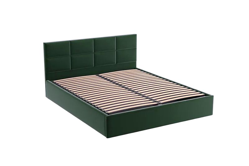 Zielone łóżko tapicerowane GOBI / R38 160x200 cm zdjęcie 1