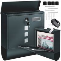 Skrzynka na listy wrzutnia, z gazetnikiem Renew Force szary