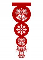 R18 AŻUR nowoczesna ozdoba ŚWIĄTECZNA ekran Boże Narodzenie ZIMA 90x30 czer