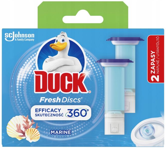 DUCK FRESH DISCS KRĄŻEK DO WC MORZE 2 X 36 ML zdjęcie 1