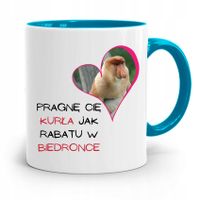 Kubek Błękitny Na Walentynki Pragne Cię Jak Z Nadrukiem Ze Zdjęciem