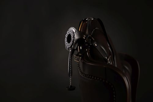 open mouth gag head harness with plug stopper   black na Arena.pl