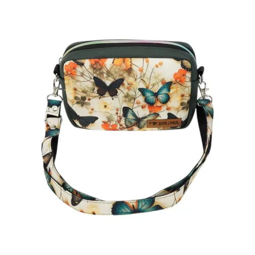 Mini Torebka Box z Ekoskóry z Motywem Motyli i Polnych Kwiatów na Arena.pl