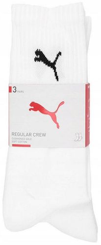 PUMA PREMIUM REGULAR CREW SKARPETY DŁUGIE BIAŁE 3-PAK 35/38 na Arena.pl