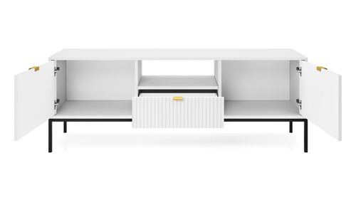 Szafka RTV Delicious ryflowana biała na Arena.pl