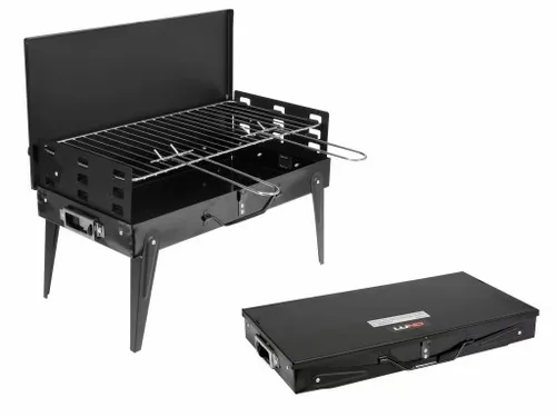 GRILL TURYSTYCZNY PRZENOŚNY W WALIZCE 42 x 22 CM + PRZYBORY DO GRILLOWANIA na Arena.pl