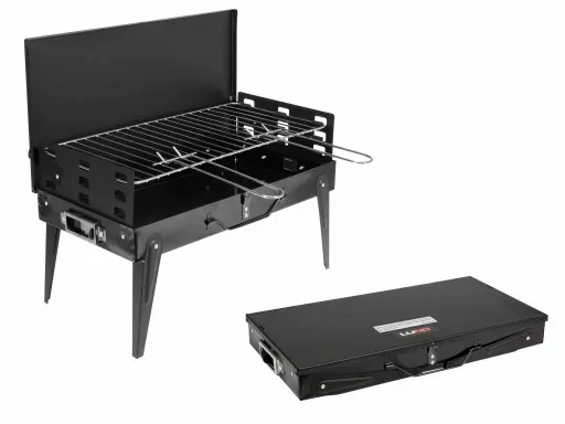 GRILL TURYSTYCZNY PRZENOŚNY W WALIZCE 42 x 22 CM + PRZYBORY DO GRILLOWANIA zdjęcie 2