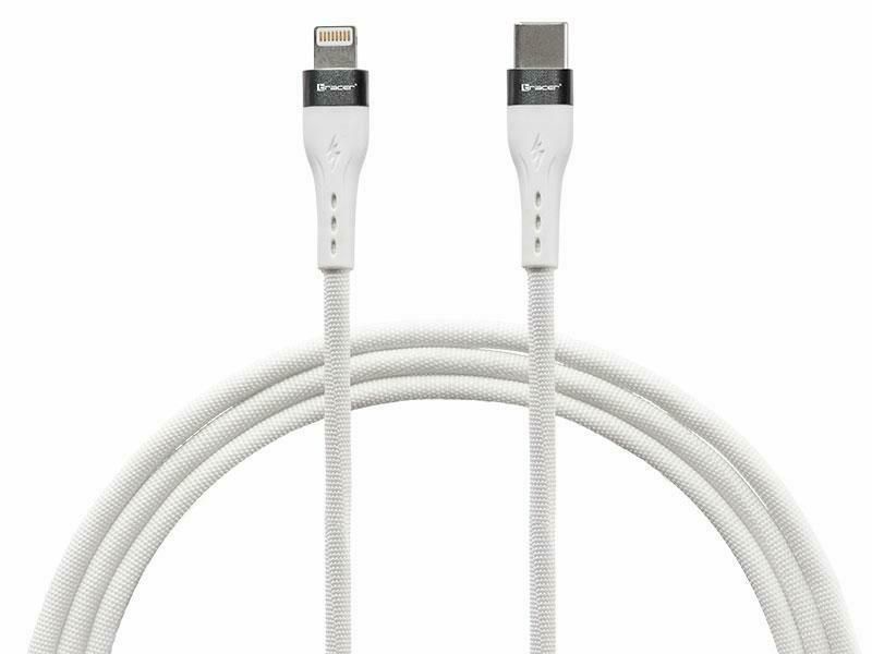 Kabel Tracer USB C - Lightning 1m, 60W, biały zdjęcie 1