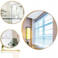 LUSTRO ŚCIENNE LOFT STYLOWE OKRĄGŁE ŁAZIENKOWE ZŁOTA RAMA 700 MM