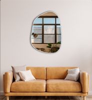 Lustro nieregularne chmura do białej ramy ściennej 65x88 cm