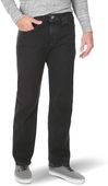 Jeansy Męskie Regular Fit Proste Czarne Sprane Spodnie Denim 32W 32L