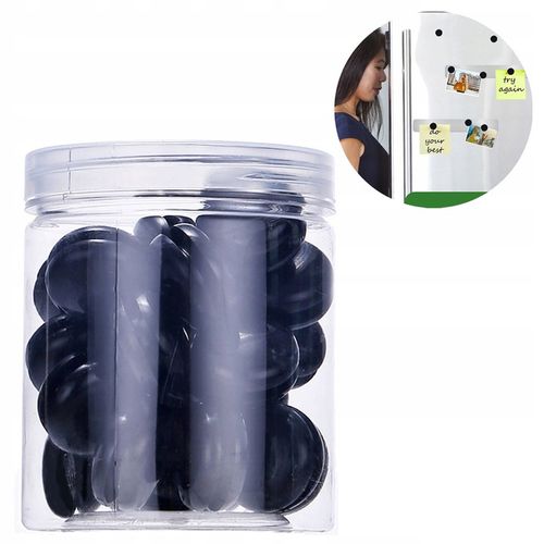 Magnesy na lodówkę do tablic okrągłe MOCNE czarne z magnesem 20 mm 40 na Arena.pl