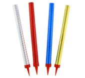 Fontanny race urodzinowe na tort holograficzne 18 cm, 4 szt.