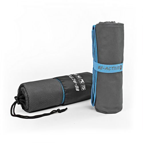 Ręcznik Szybkoschnący Z Mikrofibry 130X80Cm Szaro-Niebieski na Arena.pl