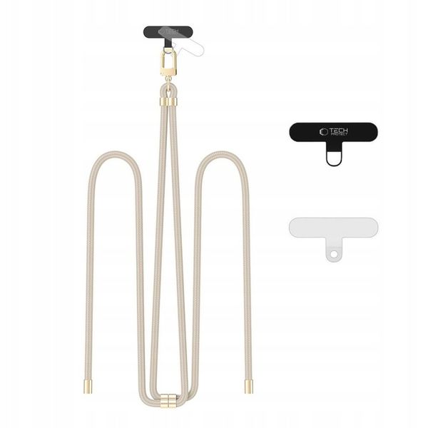 TECH-PROTECT C7S ROPE CROSSBODY STRAP TAUPE/GOLD zdjęcie 1
