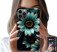 ETUI DO IPHONE 13 PRO MAX - NIEBIESKA GERBERA STOKROTKA KWIAT +FOLIA