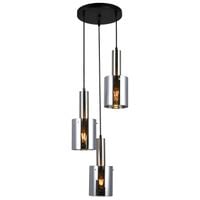 Wisząca LAMPA loftowa SARDO PND-5581-3A-SC+SG Italux szklana OPRAWA skandynawski ZWIS tuby kaskada nikiel przydymiona
