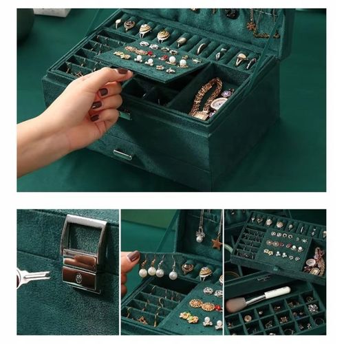 SZKATUŁKA NA BIŻUTERIĘ KUFEREK PUDEŁKO ORGANIZER ELEGANCKI POJEMNY BOX F6 na Arena.pl