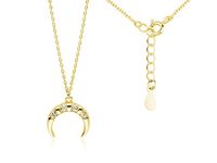 Pozłacany srebrny naszyjnik gwiazd celebrytka księżyc moon białe cyrkonie srebro 925 Z1710N_G