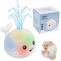 FONTANNA ZABAWKA DO KĄPIELI TRYSKAJĄCY WIELORYB Wodą LED DO WANNY BASENU