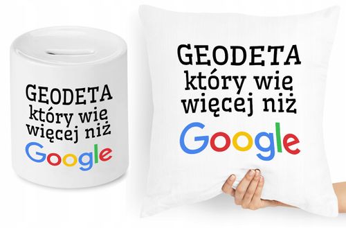 Dla Geodety Zestaw Poduszka + Skarbonka Prezent Z Nadrukiem Ze Zdjęciem na Arena.pl