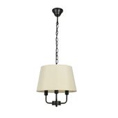 Pasteri lampa wisząca czarny matowy 3x40W E14 abażur beżowy