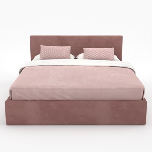 ŁÓŻKO TAPICEROWANE 160x200 ŁÓŻKO PODWÓJNE Z POJEMNIKIEM BRUDNY RÓŻ na Arena.pl