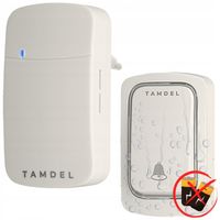 DZWONEK BEZPRZEWODOWY BEZBATERYJNY MOCNY DO DRZWI FURTKI WODOODPORNY BIAŁY