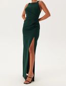 Bubbleroom Sukienka maxi z kwadratowym dekoltem i rozcięciem S