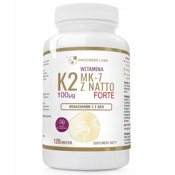 WITAMINA K2 MK7 z natto 100mcg FORTE 120 tabletek zdjęcie 1