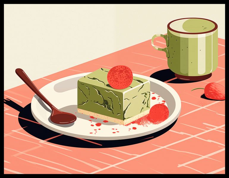 Plakat 65x50cm Deser Matcha zdjęcie 2